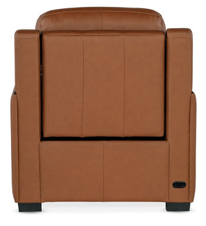 Hooker Furniture Mckinley Power Recliner With Motorized Recline, Adjustable Headrest & Lumbar, Usb Charging, Leather Finish Brown SS105-PHL1-065