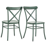 Homelegance By Top-Line Greta Metal Dining Chairs (Set of 2) Green Metal