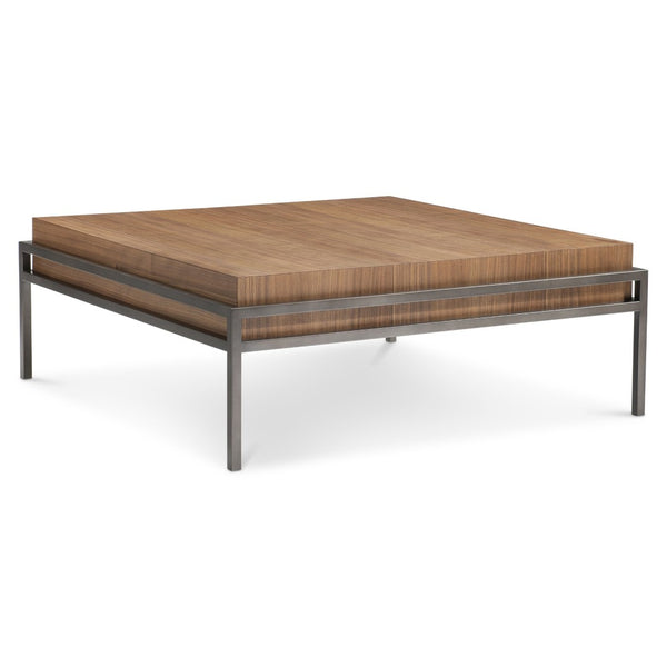 Bernhardt Bernhardt Collins Walnut Top Cocktail Table with Black Oxide Metal Base for Living Rooms 573013