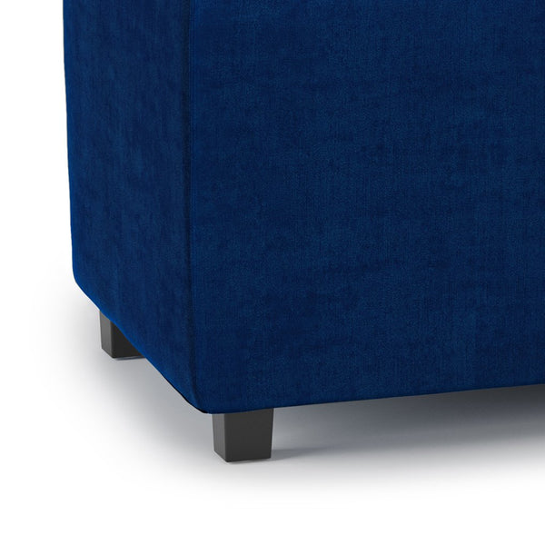 English Elm Avalon Storage Ottoman - Luxurious Blue Velvet With Hidden Storage & Versatile Serving Trays B136P158251