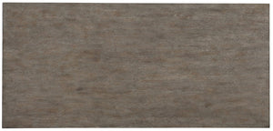 Hooker Furniture Rustic Trestle Desk With Quartered White Oak, Eglomise Glass & Antique Brass—Storage, Distressed Charm 1641-10459-LTWD