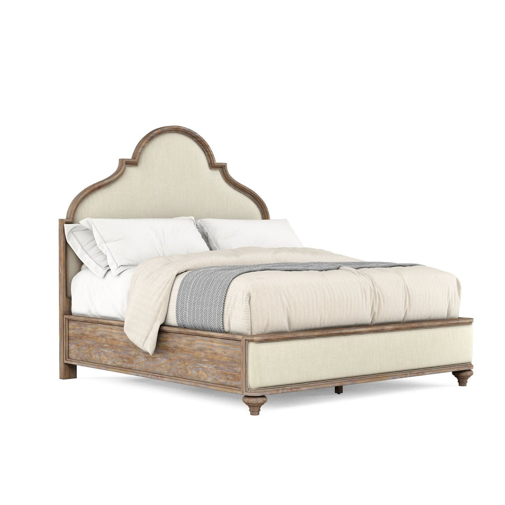 A.R.T. Furniture Architrave Elegant Bed With Cedar-lined Storage, Decorative Panels, And Fluted Roman Columns Brown Material, Pine Solids And Veneer,Foam,Fabric 277126-2608