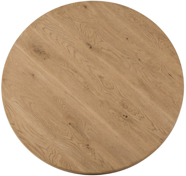 Hooker Furniture Driftwood Round Cocktail Table With Buckboard Finish, Oak Construction, Rustic Distressed Charm For Living Rooms Light Wood 6820-80211-80