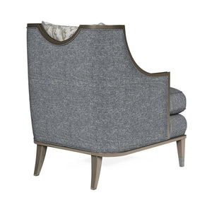 A.R.T. Furniture Harper Mica Chair - Glamorous Transitional Design With Plush Comfort, Exposed Wood, And Stylish Pillow Blue Rubberwood Solids,Foam,Fabric,Metal 161523-5743aa
