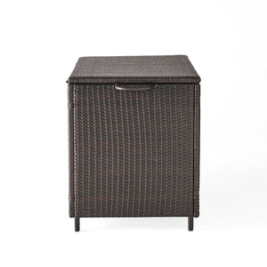 English Elm Blake Outdoor Wicker Storage Box with Wheels for Patio Cushions and Garden Gear 54153.00BRN