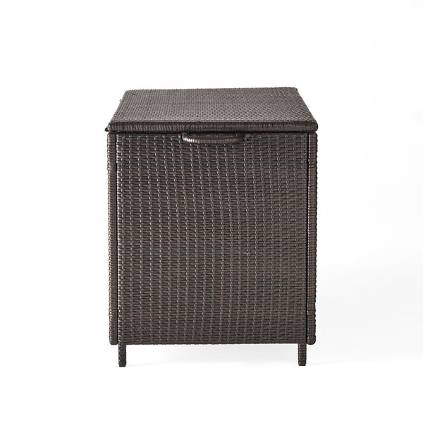 English Elm Blake Outdoor Wicker Storage Box with Wheels for Patio Cushions and Garden Gear 54153.00BRN