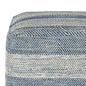 English Elm Clay Hand-Woven Teal Mélange Square Pouf - Stylish, Versatile Seating For Modern & Coastal Decor B136P159272