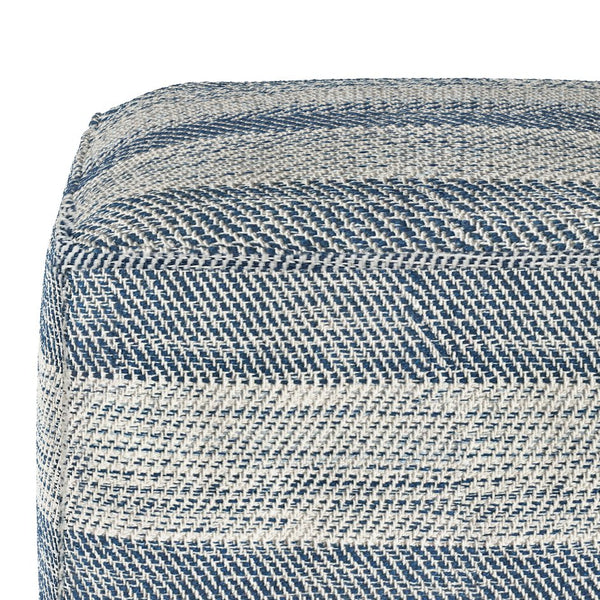 English Elm Clay Hand-Woven Teal Mélange Square Pouf - Stylish, Versatile Seating For Modern & Coastal Decor B136P159272