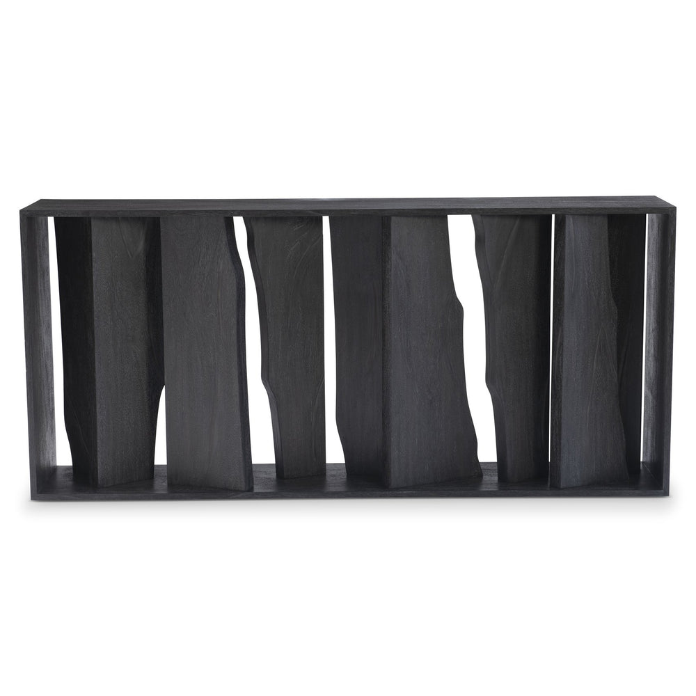 Bernhardt Neff Console Table - Unique Suar Wood Design In Dark Flint Grey, Perfect For Modern Home Decor Grey Wood 338910