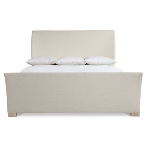 Bernhardt Bernhardt Modulum Upholstered California King Sleigh Bed — Curved Headboard, Oak Feet, Luxe Support K1826