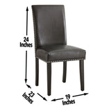 Steve Silver Verano Gray Leatherette Side Chair, Set of 2 VR450SG