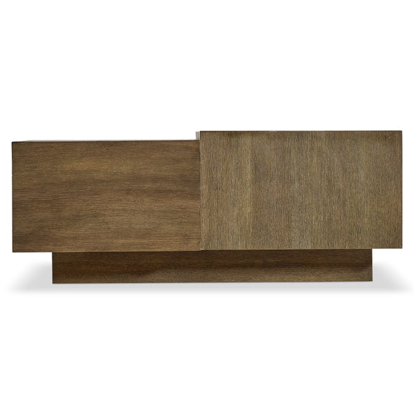 Bernhardt Bernhardt Weiss Oak Cocktail Table with Wire-brushed Finish and Sculptural Cube Design 570010