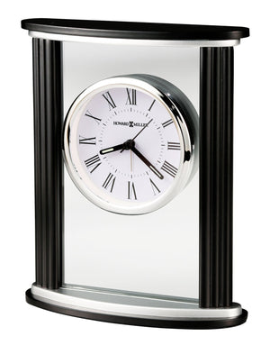 Hekman Furniture 645829 Elegant Wood And Glass Alarm Clock With Roman Numerals, Quiet Sweep Hand, And Sleek Design  Cambridge Tabletop Clock 645829