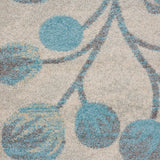 Nourison Tranquil TRA03 Machine Made Power-loomed No Border Indoor Only Farmhouse  Rug Ivory,Turquoise, Turquoise and Beige 100% Polypropylene 99446484321