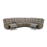 Parker Living Caldwell - Tahoe Fog 6 Piece Modular Power Reclining Sectional with Power Adjustable Headrests Theo Fog MCAL-PACKA(H)-TAFG Parker House