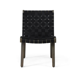 English Elm Outdoor Acacia Hardwood 3 Piece Patio Set with Woven Rope Strap Lounge Chairs 70913.00BLK