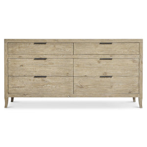 Bernhardt Bernhardt Tribeca Dresser In Aurum White Oak With 6 Soft-Close Drawers, Textured Steel Pulls, 68" 333050
