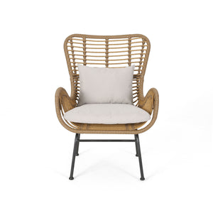 English Elm Tapscott All-weather Rattan Outdoor Accent Chairs Set of 2 with Cushions 65044.00LBRN