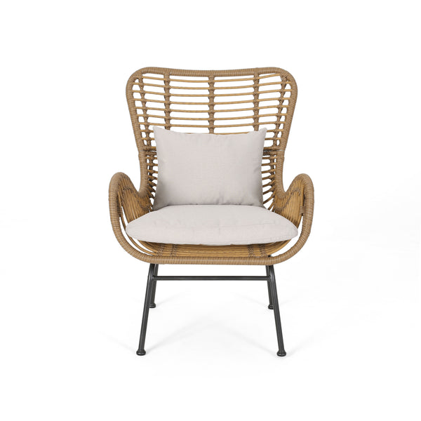English Elm Tapscott All-weather Rattan Outdoor Accent Chairs Set of 2 with Cushions 65044.00LBRN