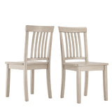 Homelegance By Top-Line Lorren Mission Back Wood Dining Chairs (Set of 2) White Rubberwood