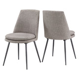 Homelegance By Top-Line Fabrizio Upholstered Dining Chairs (Set of 2) Dark Grey MDF