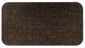 Hooker Furniture Melange Dark Maple Rectangle Cocktail Table With Sculptural X-Base, Rounded Edges & Gold Accents 628-80010-89