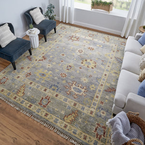 Feizy Rugs Fillmore Hand-knotted Wool Rug - Traditional Floral Patterns With Rich Colors For Timeless Elegance Blue,Taupe,Gray Wool Fil6954flgy000f00