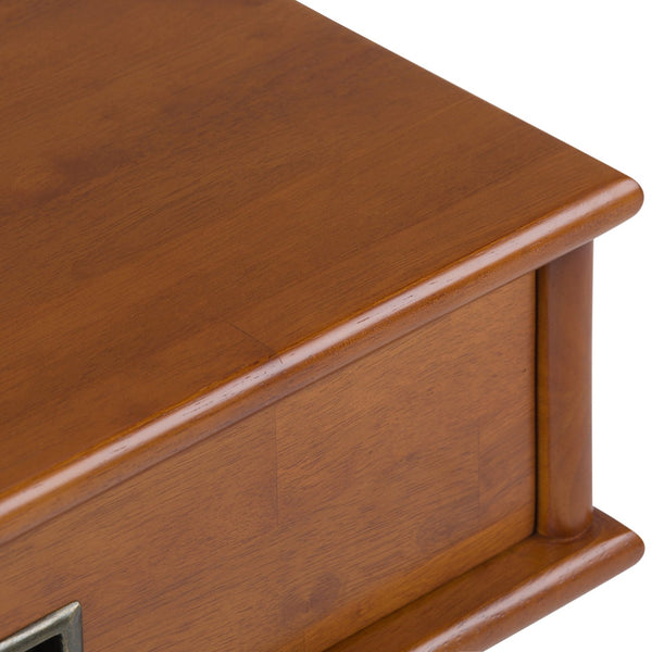 English Elm Draper Mid Century End Table In Teak Brown - Stylish Storage & Versatile Design For Any Space B136P158148