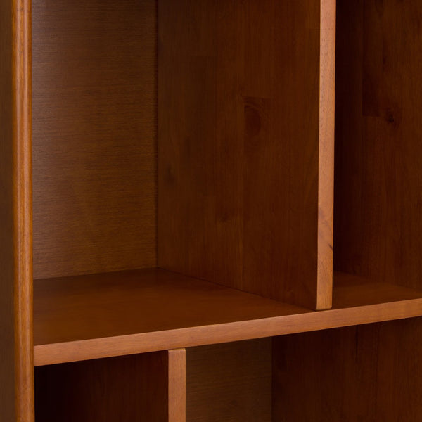 English Elm Draper Mid Century Bookcase & Storage Unit - Stylish Teak Brown Organizer For Modern Living Spaces B136P158158