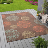 Christopher Knight Home® - Noble House - Ramonna Indoor Floral 8 X 11 Area Rug, Brown and Blue