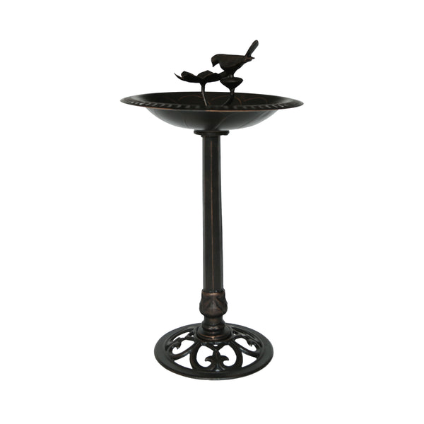 English Elm Christopher Knight Home® - Outdoor Aluminum and Iron Bird Bath Antique Bronze Finish — Rust‑Proof Cast Aluminum Basin, Cast Iron Base, Handcrafted Detail, 33.5" Height 64411.00COP