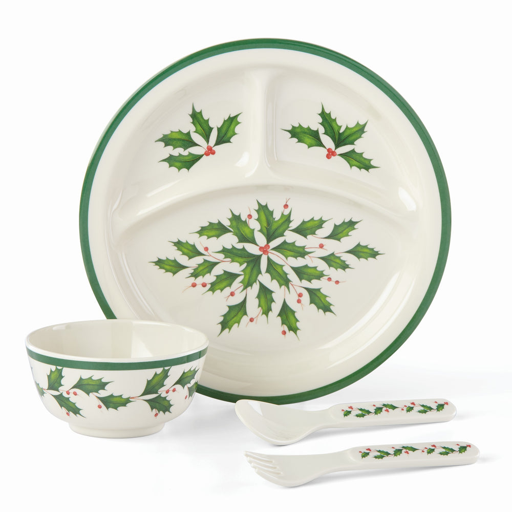 Lenox Holiday Children's 4-Piece Dinner Set Red & Green, IVORY MELAMINE 885787