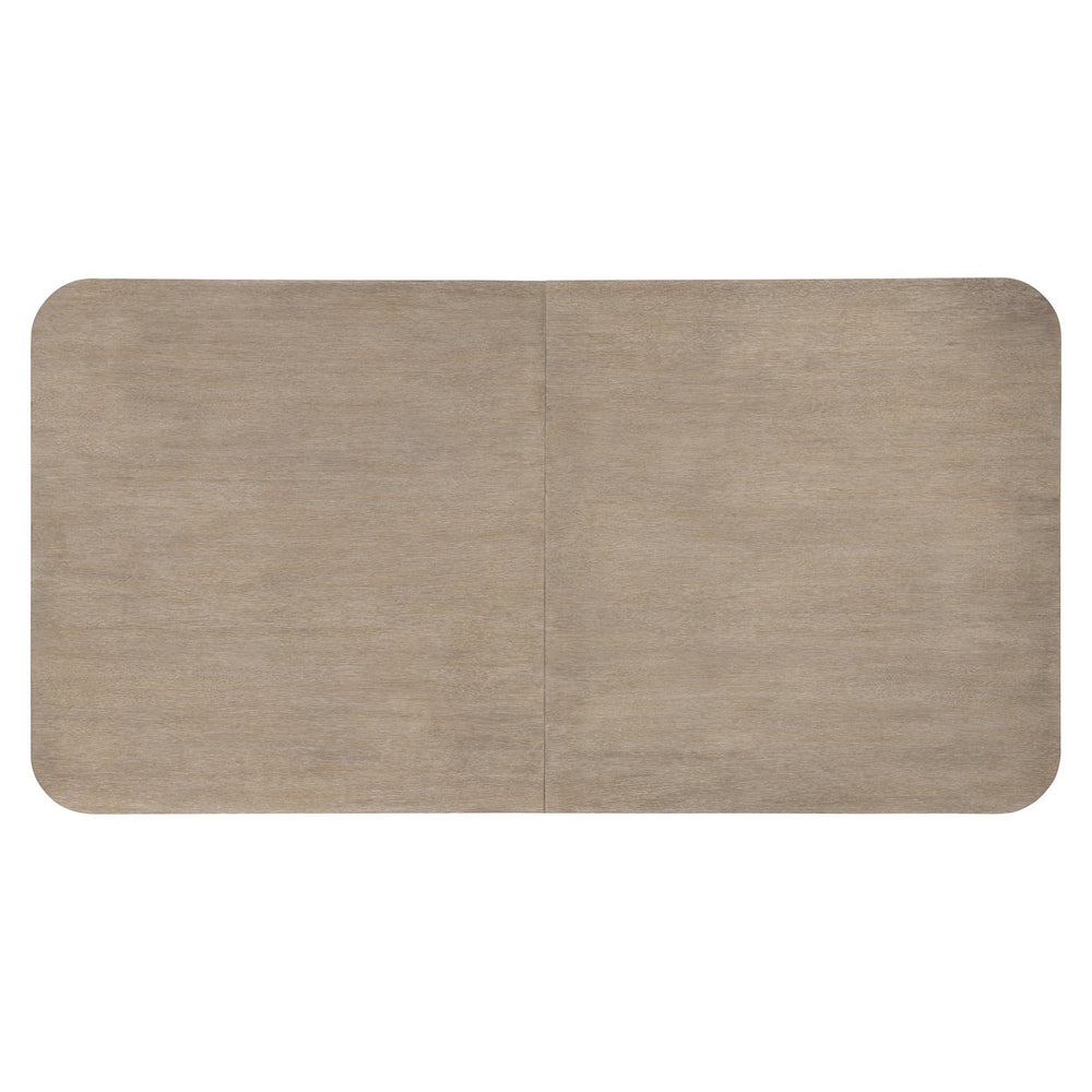 Bernhardt Bernhardt Sculptural Loggia Dining Table In Wire-Brushed Aria Oak, Double Pedestal, 88" W/Leaf K2209