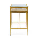 Christopher Knight Home® - Noble House - Toland Rustic Glam Handmade Glass Top Console Table, Honey Brown and Gold