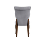 Homelegance By Top-Line Destan Velvet Upholstered Dining Chairs (Set of 2) Grey Rubberwood