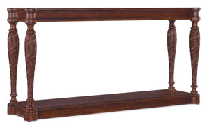 Hooker Furniture Charleston Maraschino Cherry Console Table With Carved Leaf Legs, Solid-Edge Top & Finished All Sides — Elegant Hallway Focal Point 6750-80451-85