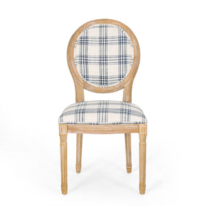 English Elm Christopher Knight Home® - Kd Upholstered Dining Chairs - Elegant French Country Design With Round Backrest & Fluted Legs 60352.00DBLUPLD