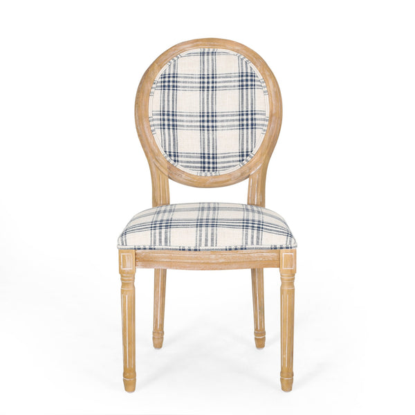 English Elm Christopher Knight Home® - Kd Upholstered Dining Chairs - Elegant French Country Design With Round Backrest & Fluted Legs 60352.00DBLUPLD