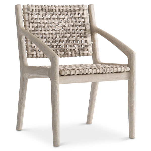 Bernhardt Bernhardt Atlas Outdoor Arm Chair With Teak Frame And Pampas Wicker — Durable Stylish Patio Seating X09544