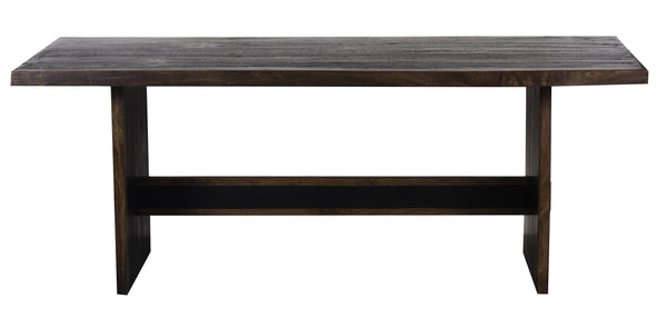 Porter Designs Porter Udo Solid Mango Wood Dining Table With Two-tone Finish, Stylish Trestles For Modern Elegance Black Wood 07-108-01-8791