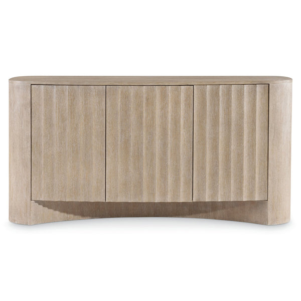 Bernhardt Bernhardt Loggia Buffet With Travertine Top — Fluted Scalloped Doors, Wire-Brush Oak, Soft-Close Storage (34"H) 345135