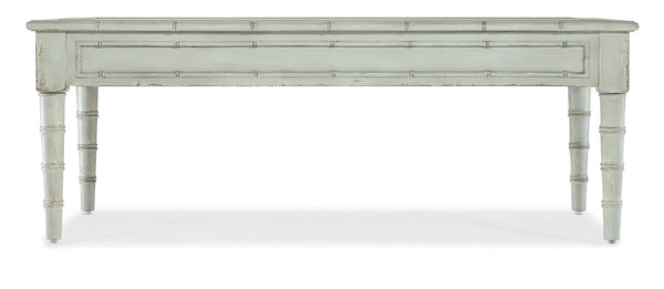 Hooker Furniture Charleston Coastal Rectangle Cocktail Table In Haint Blue With Bamboo-Inspired Accents & Self-Closing Drawers 6750-80310-40