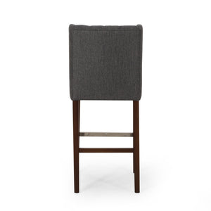 English Elm Christopher Knight Home® - Modern Metal Leg Bar Stool with High-Density Fabric Seat, 30" Counter Height, Commercial-Grade Comfort and Durability Charcoal 70678.00FCHAR