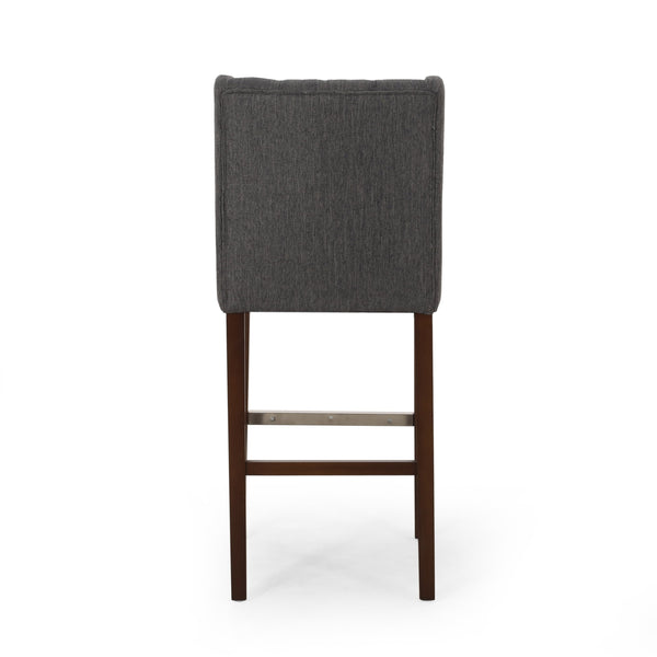 English Elm Christopher Knight Home® - Modern Metal Leg Bar Stool with High-Density Fabric Seat, 30" Counter Height, Commercial-Grade Comfort and Durability Charcoal 70678.00FCHAR