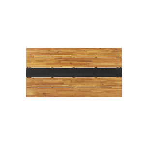 English Elm Lindsey Acacia Wood and Steel Dining Table Seats Six with Slatted Industrial Design 71985.00