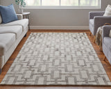 Feizy Rugs Lorrain Wool Hand Tufted Bohemian & Eclectic Rug Ivory/Taupe 9'-6" x 13'-6"