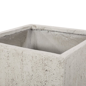 English Elm Ella Outdoor Square Mgo Planter Stone Finish Handcrafted Patio Entryway Large Box 70628.00WHI