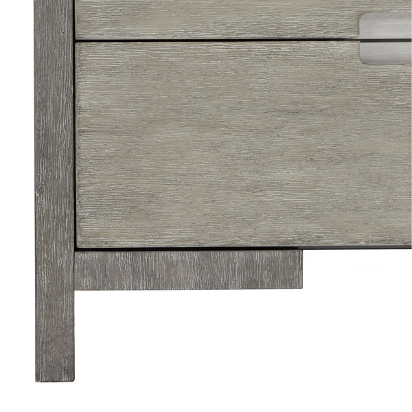 Bernhardt Bernhardt Foundations Nightstand With Cerused Acacia Grain, 3 Soft-Closing Drawers & Usb Charging 306232