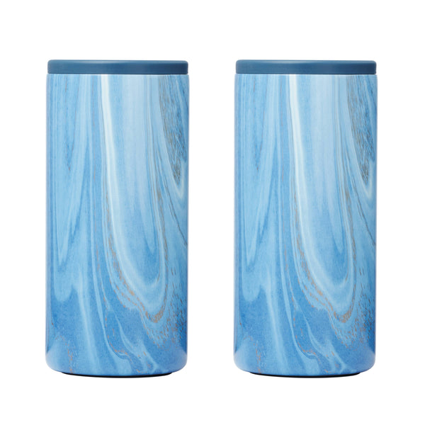 Lenox Cambridge Insulated Sapphire Blue Geode Slim Can Coolers, 2 Pack NO COLOR METAL ECW9194PCBWFDS