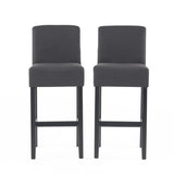 Christopher Knight Home® - Noble House - Portman Dark Charcoal Fabric Barstools - Set of 2